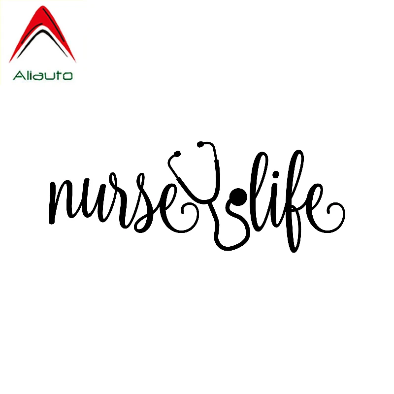 Aliauto Personality Car Sticker Nurse Life Stethoscope Vinyl Automobile Styling Anti-UV Reflective Decal Black/Silver 14cm*5cm | Автомобили
