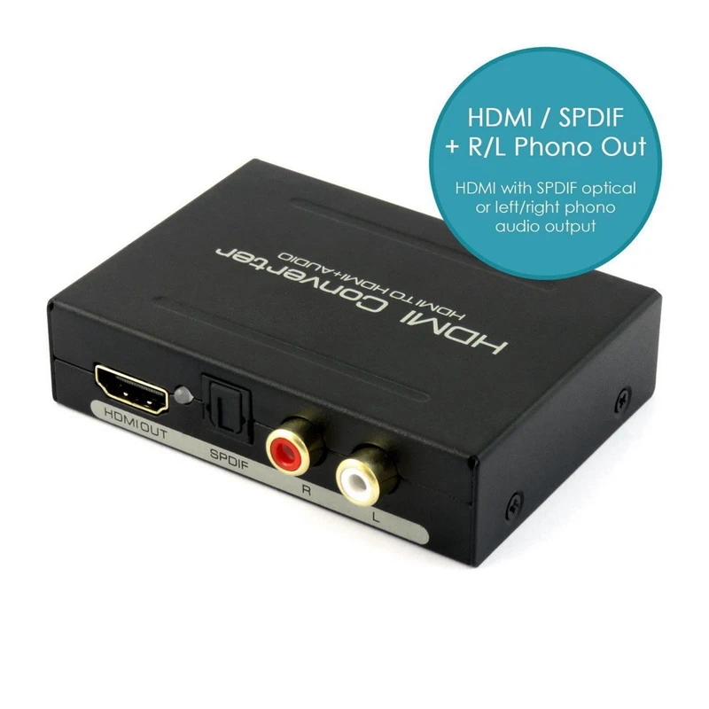 1080P Hdmi к SPDIF Оптический 4K RCA L/R аналоговый аудио преобразователь сплиттер