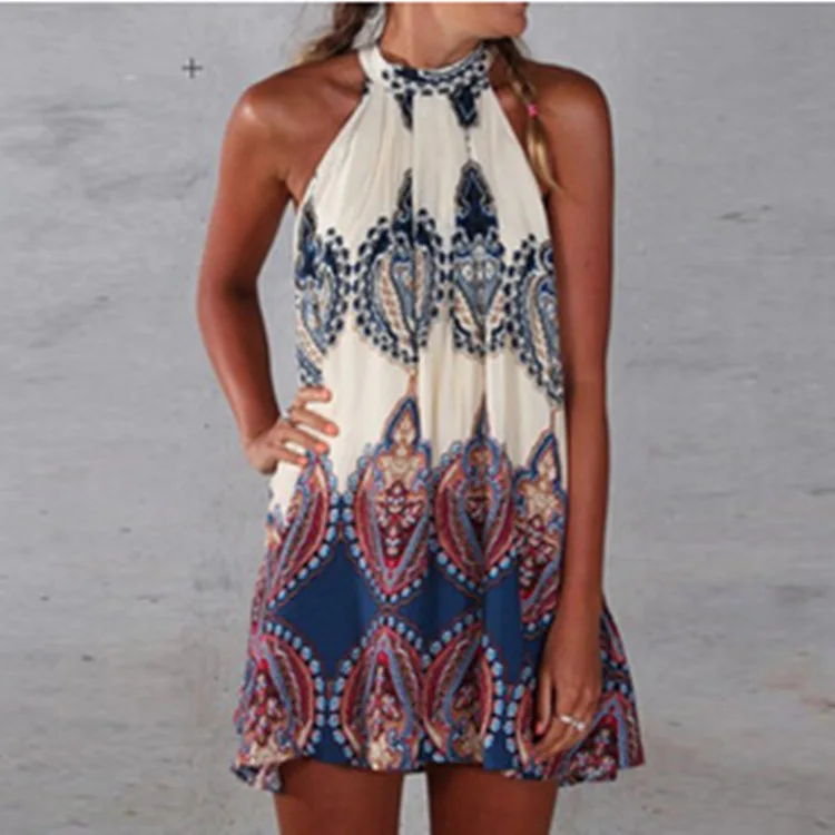 

2016 New Style Europe And America Floral Printed Dress New Products Hot Selling