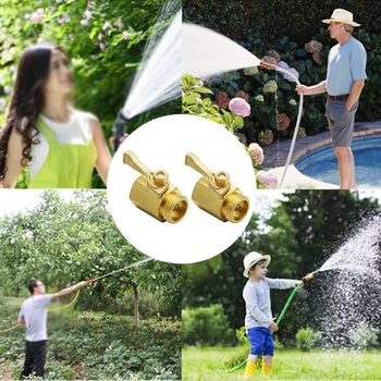 

2pcs/set Fitting Mini Accessory Durable Shut Off Water Saving Garden Hose Connector With Washer Watering Tools Solid Brass