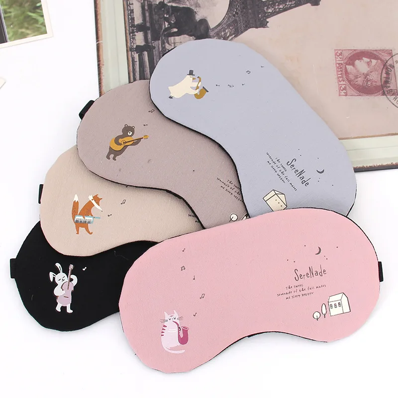 

New Style Cartoon Printed Hipster Protection Eye Patch Cold-hot Compress Dual Purpose Ice Pack Cotton Shade Travel Sleep Eye Pat
