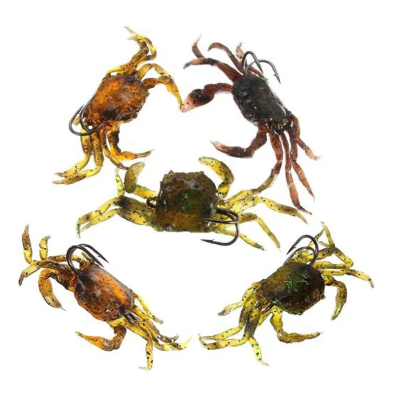 

5 Pcs Soft Fish Crab Bait Artificial Fish Hook Simulation Seawater Bait Fish Fishing Tackle Accessory Tool