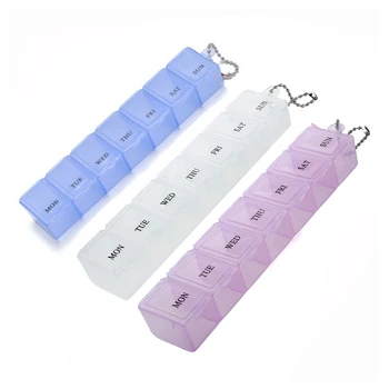 

7 Day Weekly Pill Box Organizer Medicine Compartments Vitamin Storage Travel kit 1pcs Blue