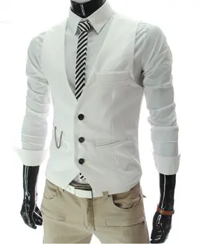

2020 New Arrival Dress Vests For Men Slim Fit Mens Suit Vest Male Waistcoat Gilet Homme Casual Sleeveless Formal Business Jacket