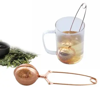 

Tea Infuser Stainless Steel Sphere Mesh Tea Strainer Rose Gold Coffee Herb Spice Filter Diffuser Handle Tea Ball Kitchen Tools