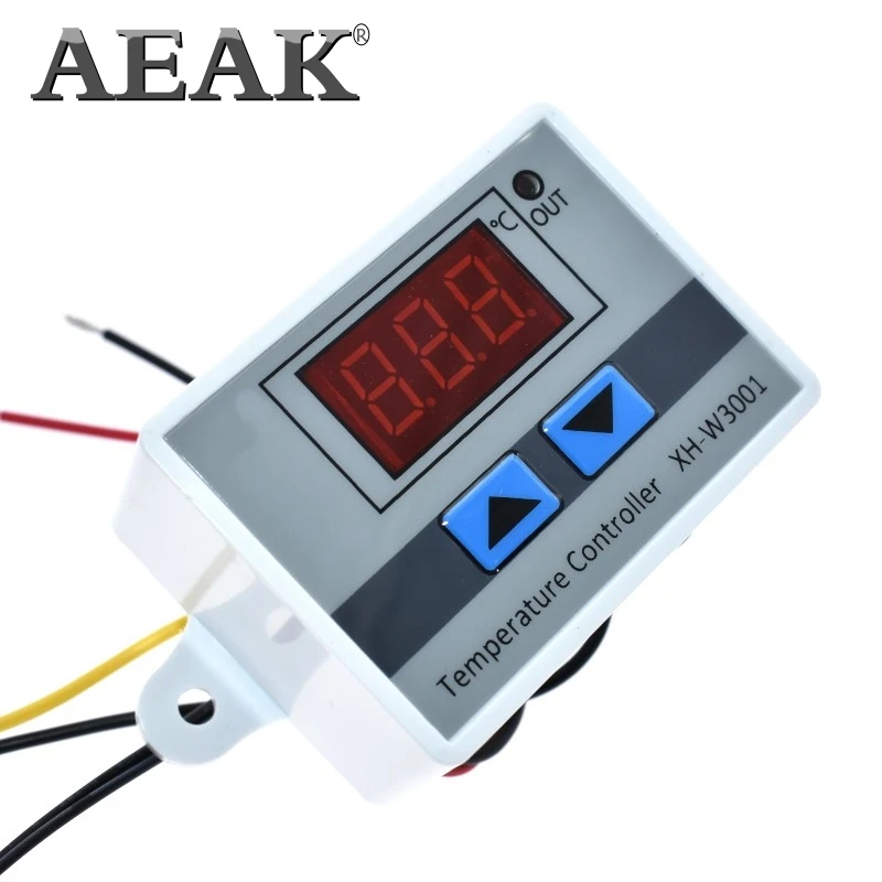 Цифровой регулятор температуры AEAK XH W3001 10A 12 В 24 220 с ЖК дисплеем|Интегральные