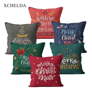

Fur Linen Cushion Cover Christmas Home Decor Modern Abstract Color Pillowcase Decorative 45*45 40*40 for Sofa Pillow Case