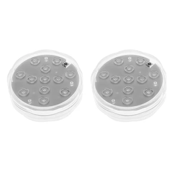 

2pcs 16 Colors Infrared Remote Control Timing Submersible RGB LED Light IP65 Waterproof Battery Operated Underwater Decoration
