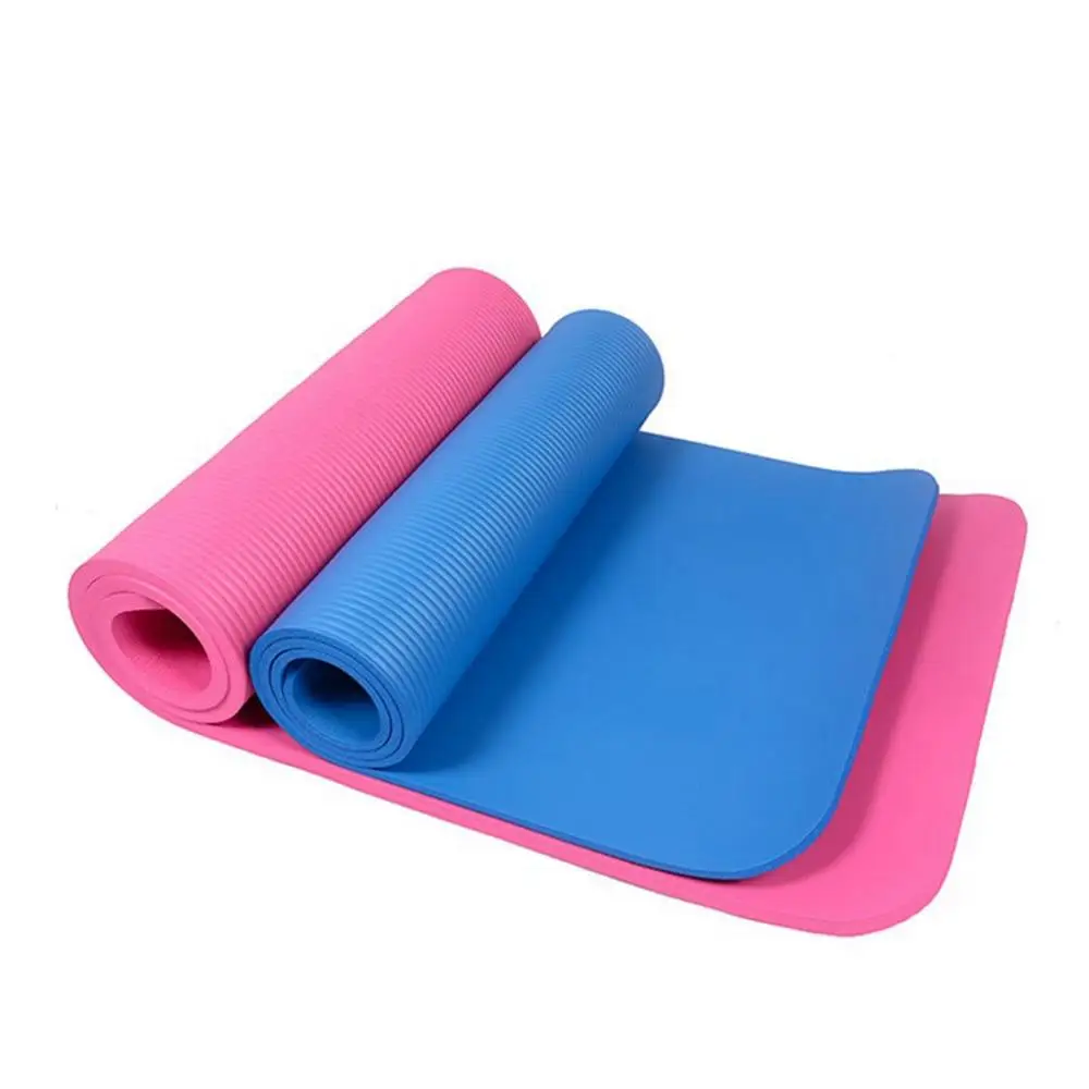 US $20.99 18561cm 10mm NBR Extra Thick Length Nonslip Yoga Mat For Beginner Massager Cushion Pilates Gym Exercise Pads Fitness Gym Mats