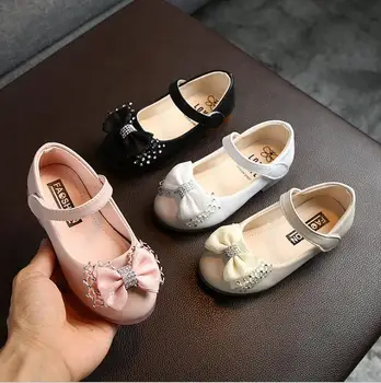 

Baby Girls Toddler Shoes Children Kids Bowknot Bling Bling Party Dance Shoes Girl Wedding Children's Flats Single Sneakers