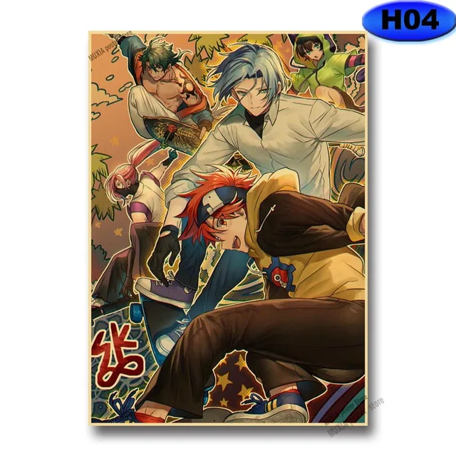 Vintage SK8 The Infinity Poster Kraft Paper Anime Posters Wall Stickers Home Decor Study Bedroom Bar Cafe Decoration Painting H04