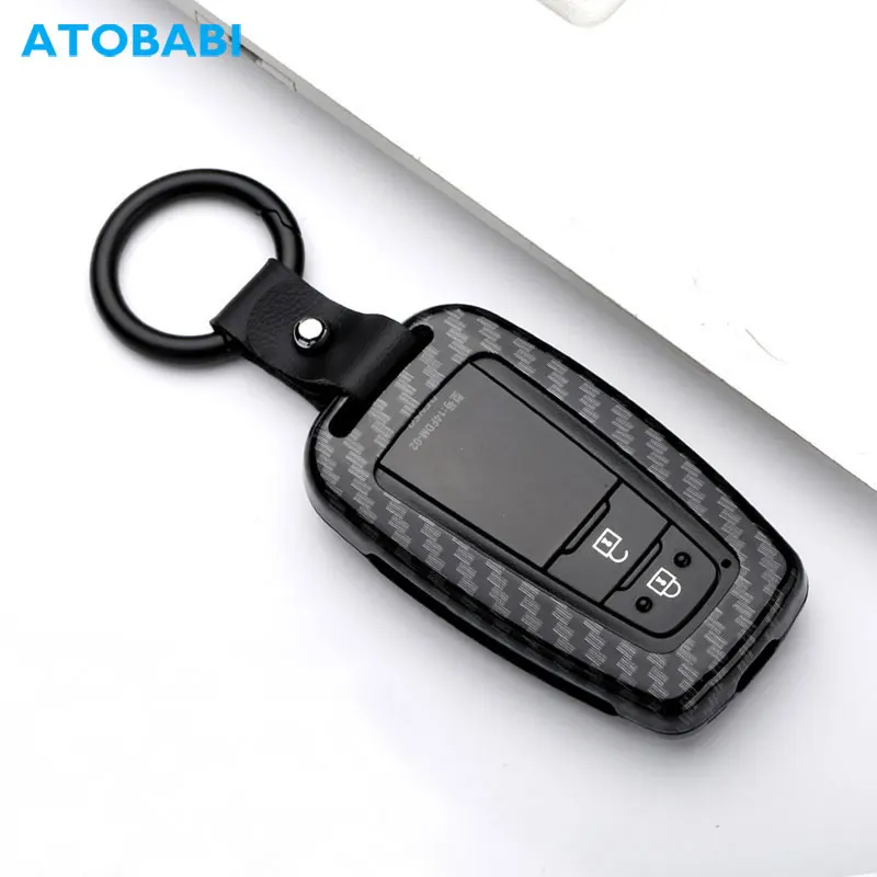Alloy Car Key Case For Toyota CHR C-HR Camry Prado Prius 2017 2018 2019 Corolla RAV4 Keychain Protector Bag Remote Fob Cover