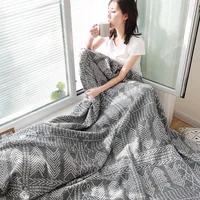 HOLAROOM Cotton Gauze Towel Muslin Blanket Throw Plaid Print Blankets Adults on The/Bed/Sofa/Plane/Travel Bedspread Coverings 3