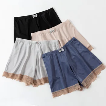 

NEW Safety Shorts Lace Under Skirt Sexy Solid Short Femme Woman Shorts Underwear Bow Loose Outsize Loose Safety Pants Girl