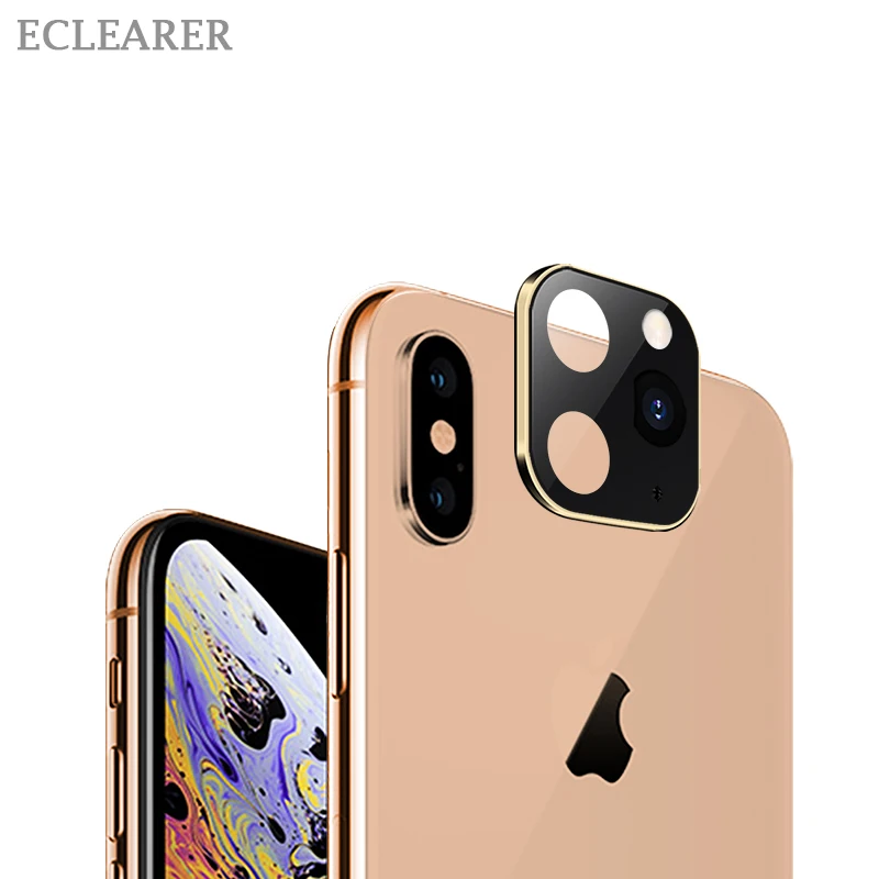 Подходит для Apple iPhone X XS MAX Seconds изменить на iPhone 11 Pro Max алюминиевая металлическая стеклянная наклейка на рассеиватель крышка камеры - Цвет: Черный