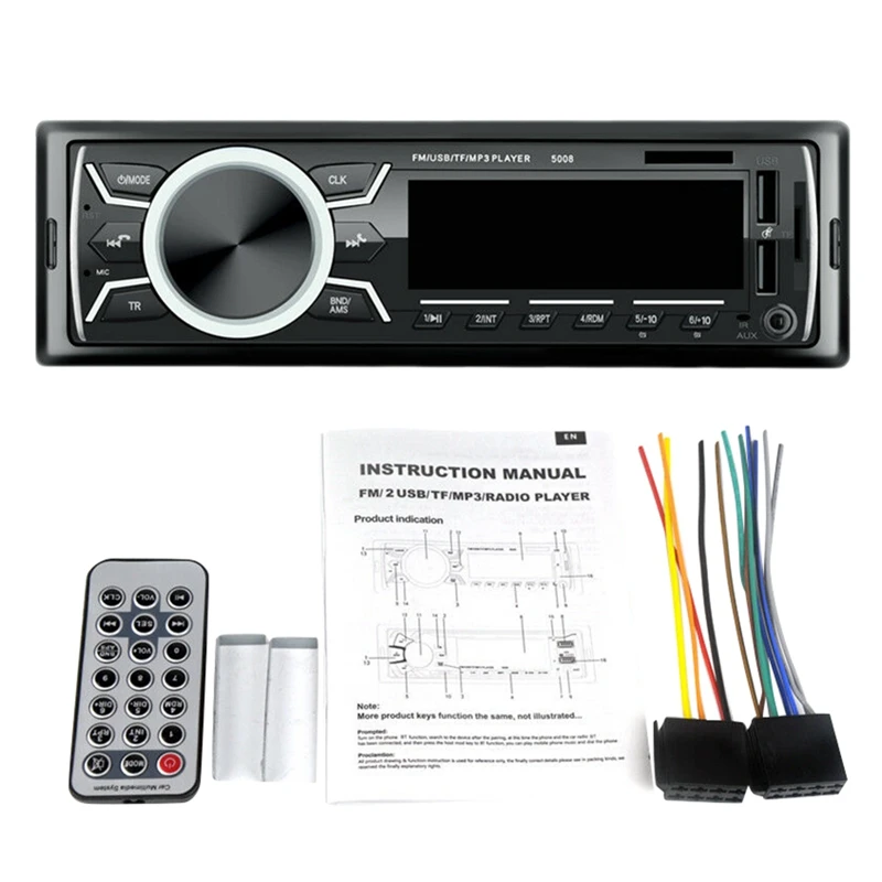 Автомобильный стерео аудио Bluetooth In-Dash Fm Aux вход приемник Tf 2 Usb Mp3 плеер | Автомобили