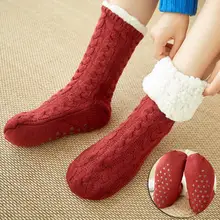 nuevos calcetines navidenos de algodón y lino para mujeres Europa y Estados Unidos otouno e invierno damas catidos calcetine