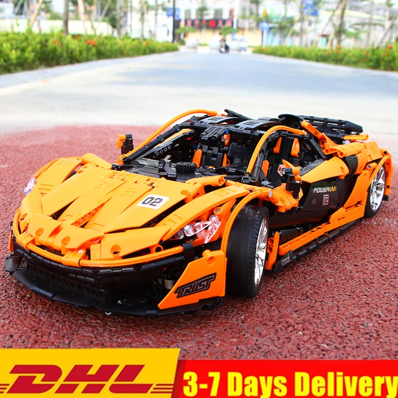 

2019 Technic MOC Super 1:8 P1 Racers Parts Orange Sports Racing Car Building Blocks Sets Kits Bricks Kid Gift Boy Toy Compatible