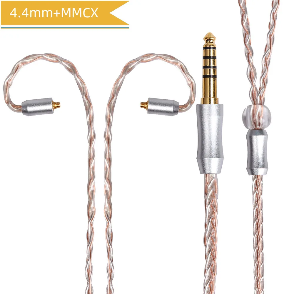 4.4mm MMCX Copper FDBRO MMCX 2pin 8 ядер сбалансированный обновления наушники кабель 2,5/3,5/4,4 мм разъем для наушников с серебряным покрытием провода SE215 SE315 SE425 SE535 SE846 - Цвет: 4.4mm MMCX Copper
