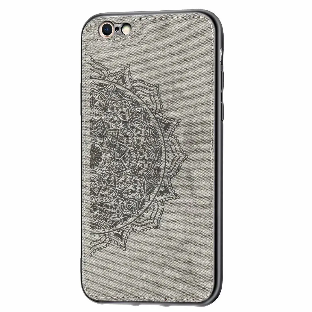 3D Fabric Pattern With Softness TPU Case For iPhone 11 Pro 6 6S 7 8 Plus For iPhone X XS XR Max PC Panel Shock-proof Cover - Цвет: GY