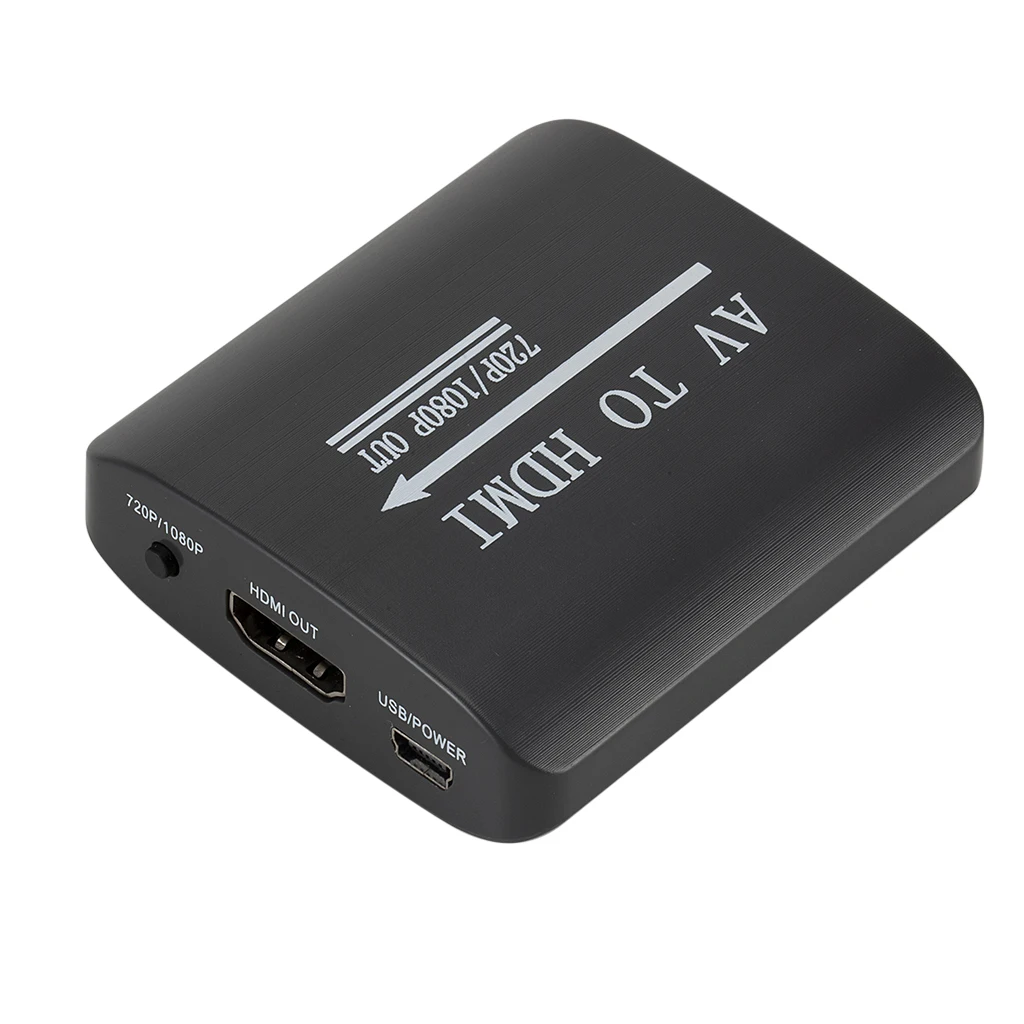Черный Цвет Мини AV к HDMI конвертер 1080P CVBS RCA AV к HDMI выход AV2 HDMI адаптер USB питание