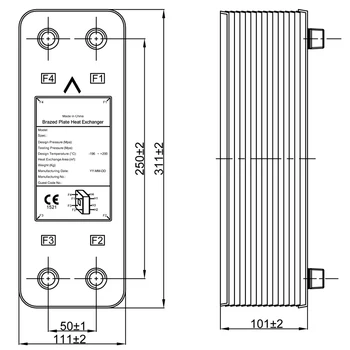 

Free shipping! 40 Plates Brazed plate heat exchanger, 316 Stainless Steel Material Wort Chiller
