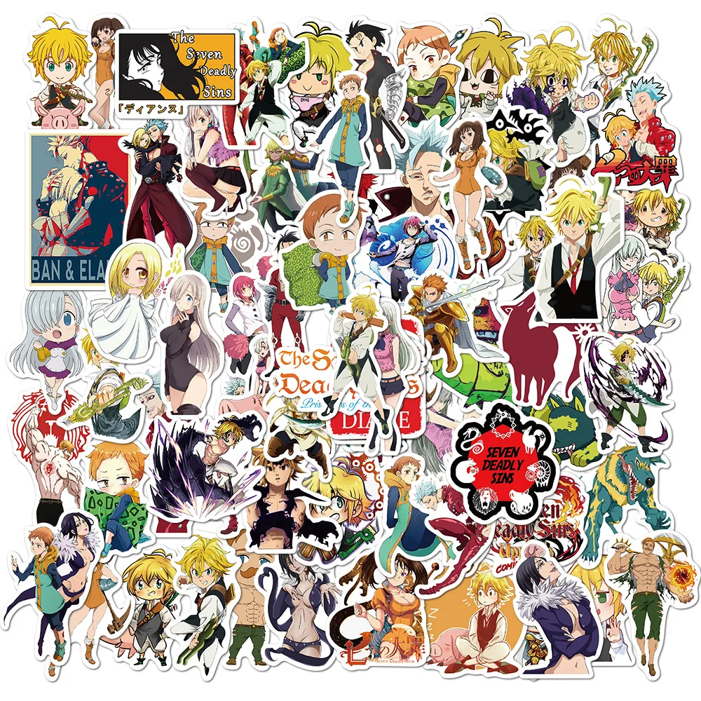 

10/30/50PCS Anime The Seven Deadly Sins Stickers Skateboard Motorcycle Guitar Waterproof Graffiti Cool Stickers Wholesale