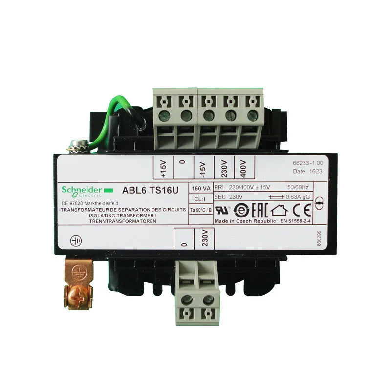 Безопасный изоляционный трансформатор ABL6TS16U 230VAC 160VA однофазный входное напряжение 230/400 ± 15VAC импульсный источник питания