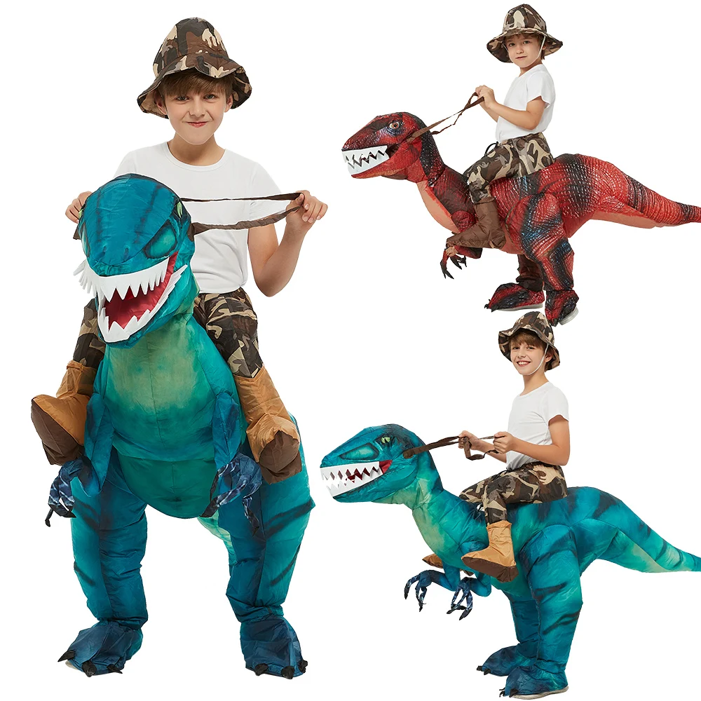 Костюм талисман Velociraptor T REX надувной для детей Аниме Костюмы на Хэллоуин динозавр