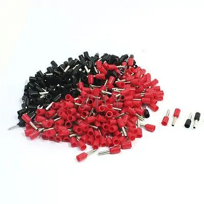 

380 Pcs E1508 Pre Insulated Ferrules Wiring Connectors Red Black for 16 AWG Wire