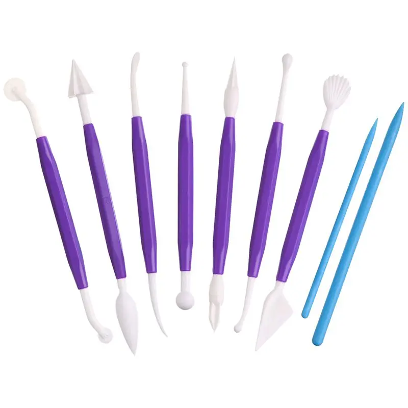 

9 Pieces Plastic Clay Modeling Tools Ceramic Pottery Tool Kit for Shaping and Sculpting