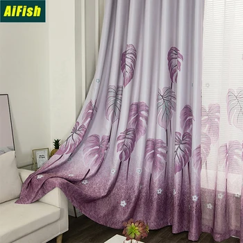 

High Blackout Print Curtains Mediterranean Style Bedroom Living Room Floor To Ceiling Window Decorative Curtains Cortina TM050-4