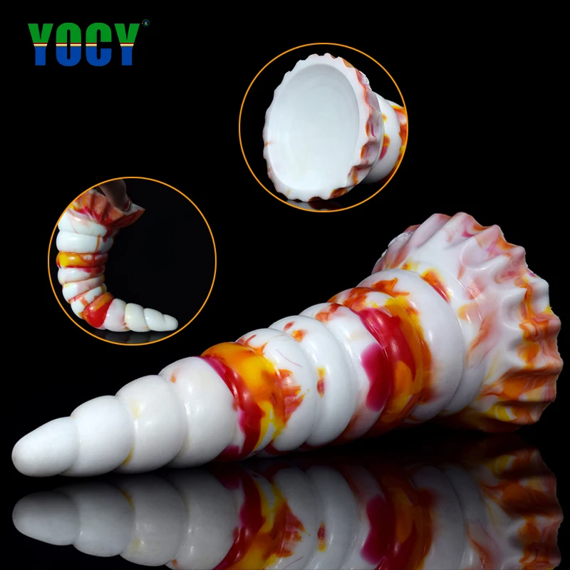 YOCY Silicone Spiral Anal Butt Plug Suction Cup Fantasy Dildo Colorful Anus Masturbate Sex Toy For Women Sodomy Orgasm Ass Push 1