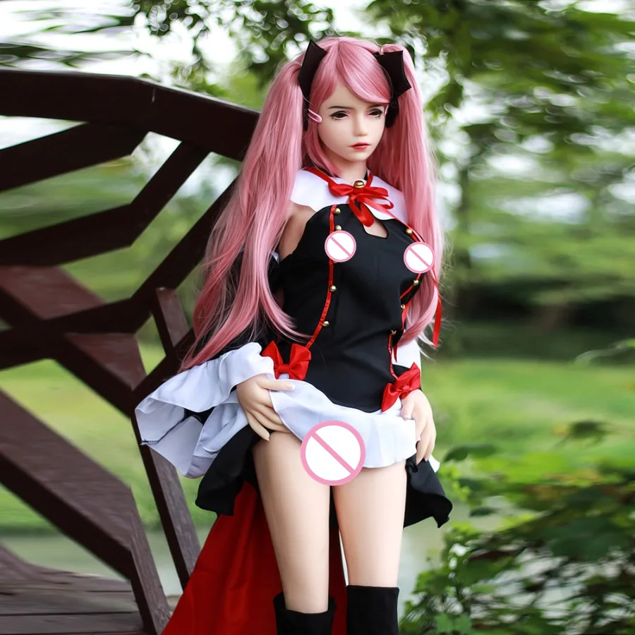148 см (4.86ft) Krul Tepes японское аниме косплей секс кукла маленькая грудь красная голова