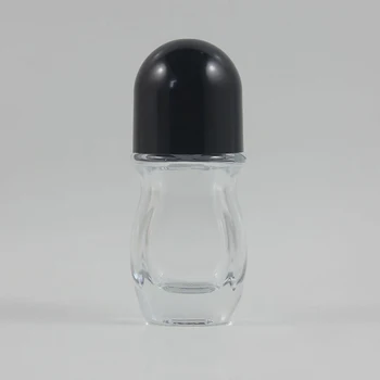

30ml Clear Perfume Glass Roll On Bottle With Black/Gold Lid