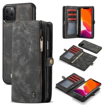 

Retro wallet leather case For iPhone 11 Pro Max flip magnetic 2 in 1 MultiFunctional cover For iPhone XR X XS Max 6 6S 7 8 Plus