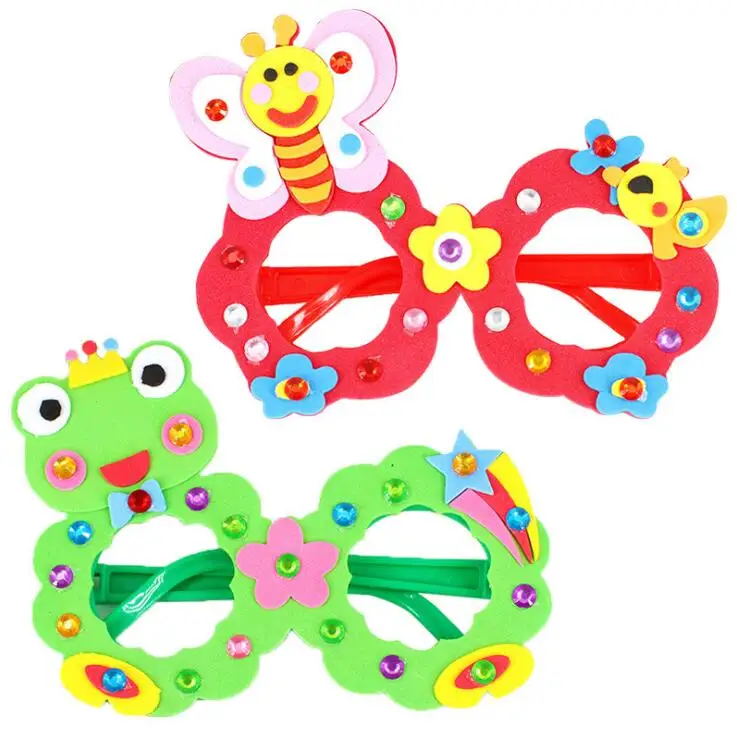 4 шт. EVA алмазные очки игрушки День рождения DIY стерео ручная паста изготовление 3D наклейки игрушки развивающие игрушки для детей GYH