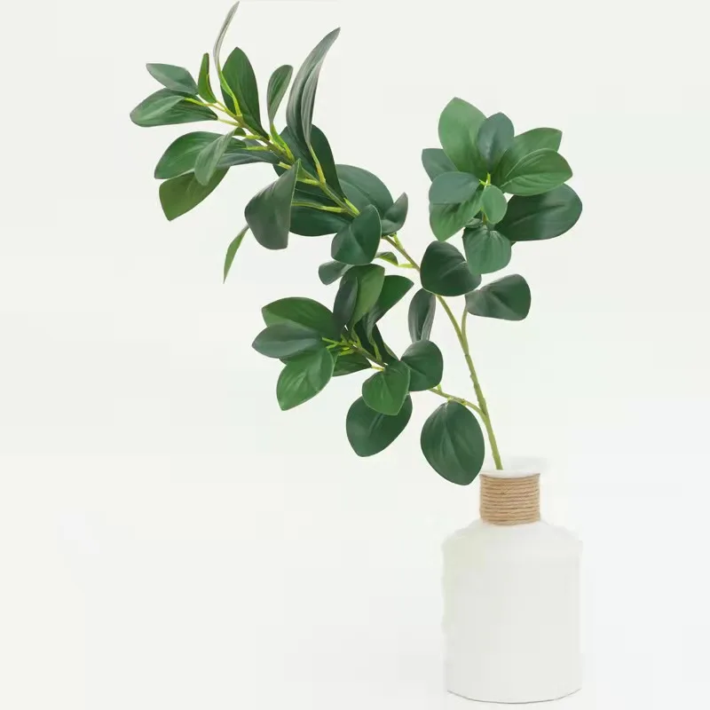 Plante artificielle tropicale en plastique, 41 feuilles, branche haute,  sensation verte, Vase à feuilles d'eucalyptus, matériau, décor de maison,  salon, 70CM | AliExpress