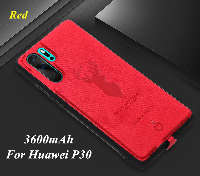 Расширенный контейнер для аккумуляторных батарей для huawei P30 портативный банк питания для huawei P30 Pro внешний аккумулятор зарядное устройство чехол 3600 мАч - Цвет: Red For P30
