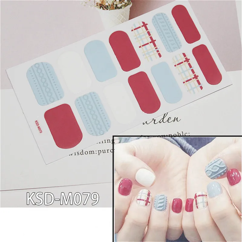

3D Waterproof Nail Sticker Full-paste Environment-friendly Stereo Nails Stickers Sweater Patterns