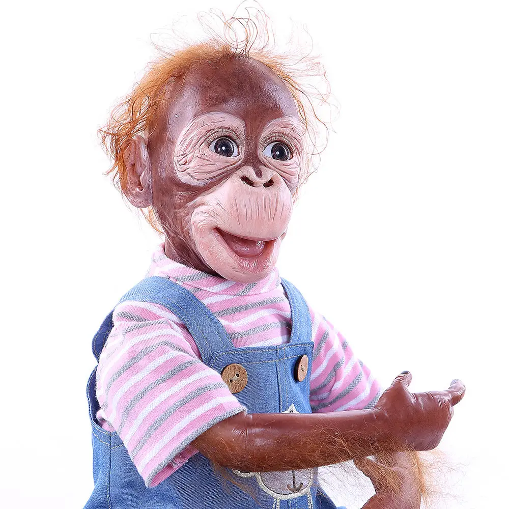 21 дюйм 52 см artist made reborn Monkey doll lifelike orangutan очень мягкий, силиконовый, гибкий Коллекционная художественная Кукла reborn - Цвет: pink doll