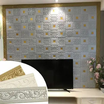 

92*8cm Wall Skirting Border Pattern Self Adhesive Waterproof Sticker Material Border Wall Crashproof Home Decor PVC Wallpap E4B6