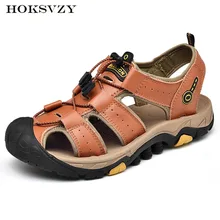 HOKSZVY/женские кожаные сандалии; Мужская обувь из воловьей кожи; Летняя обувь; пляжная обувь; мужские сандалии; Открытая Повседневная обувь; CLK-7239