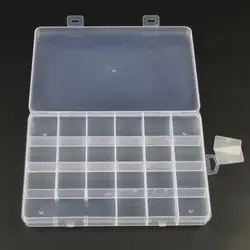 Прозрачный пластиковый портативный с крышкой многокомпонентная маленькая клетчатая коробка для хранения ювелирных изделий ожерелье