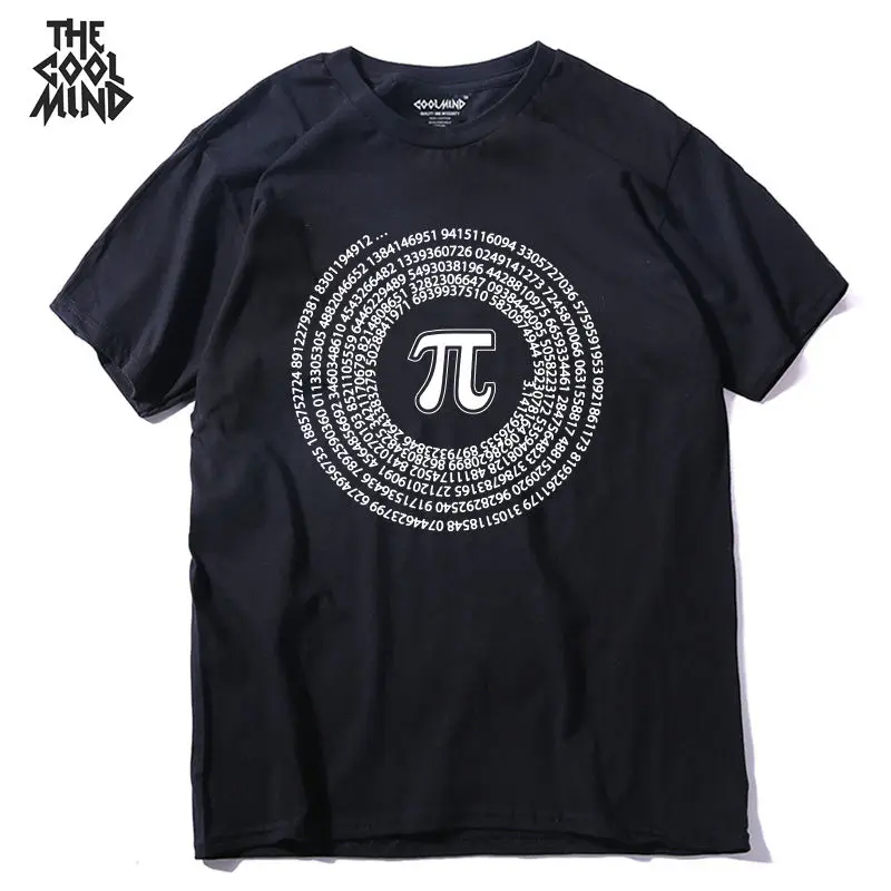 Men T-Shirt COOLMIND Math-Printed Street-Style 100%Cotton Short-Sleeve Funny Casual Summer