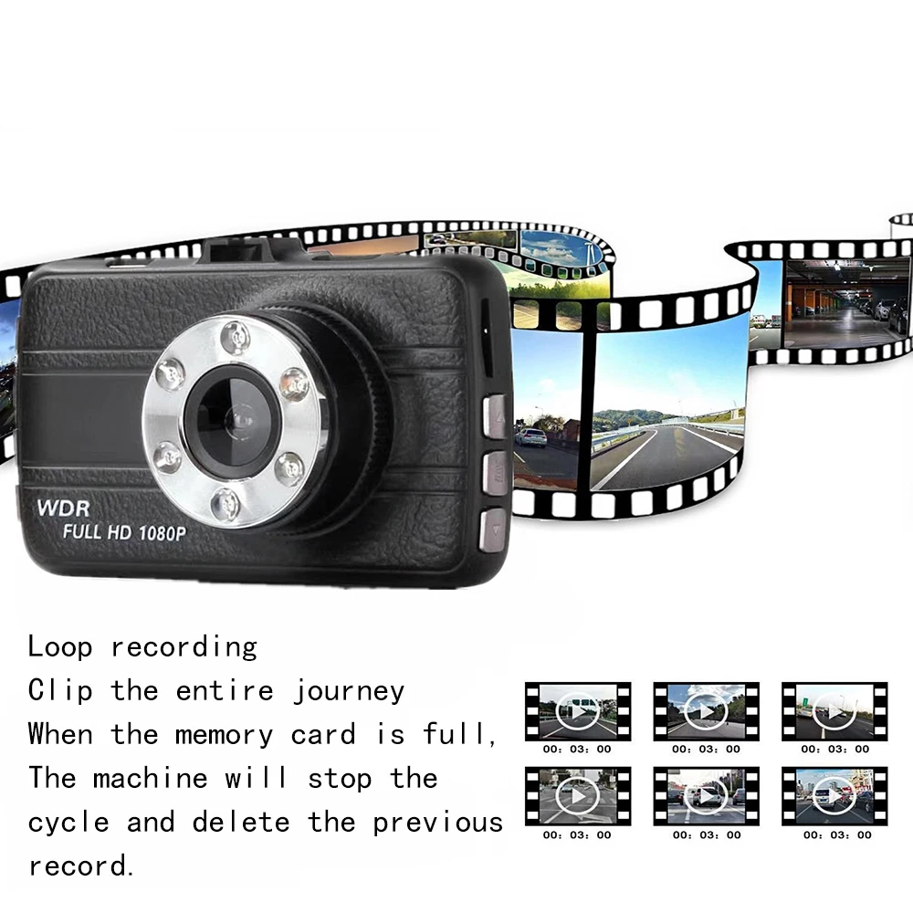 3 Inch Full HD 1080P Car Driving Recorder Vehicle Camera DVR WDR Dash Cam With Motion Detection Night Vision G Sensor 5