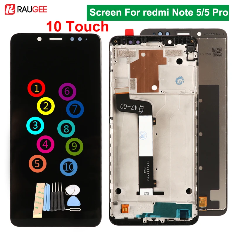 Оригинальный экран Raugee для Xiaomi Redmi Note 5 Дисплей 10 сенсорный Замена Note5 Pro