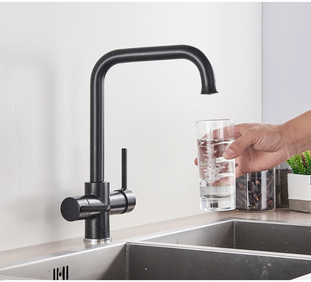 smart faucets POIQIHY Water Filter Tap Kitchen Faucets Brass Mixer Drinking Kitchen Purify Faucet Kitchen Sink Tap Water Tap Crane For Kitchen pantry cabinet