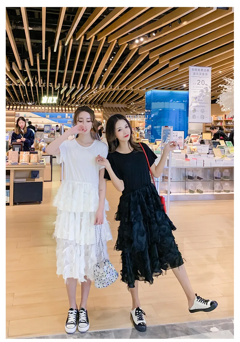 Poungdudu maternity pregnant women dress maternity dress cake skirt Real shot spot maternity