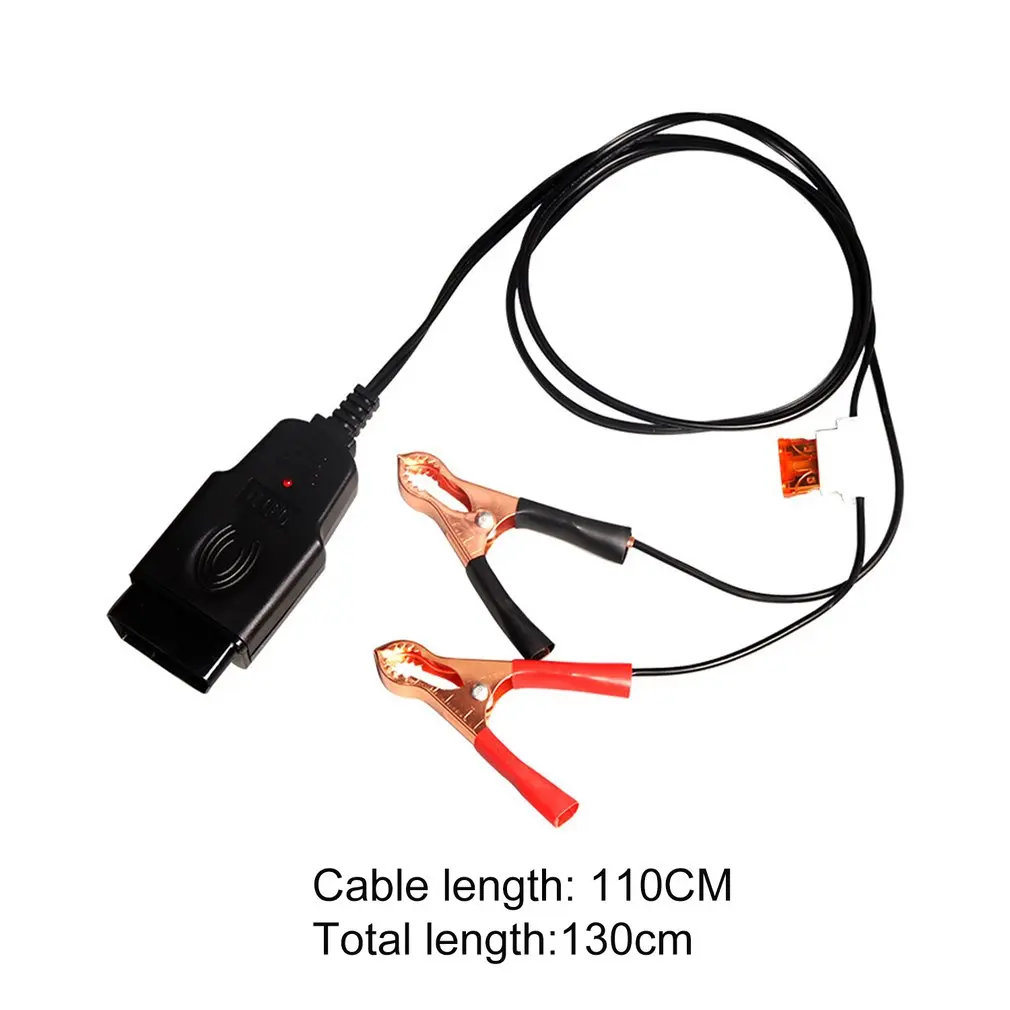 OBD II Vehicle ECU Emergency Power Supply Cable Memory Saver with Alligator Clip Automotive Battery Replacement Tool